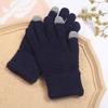 Luvas de inverno femininas mais veludo acolchoado versão coreana de à prova de frio bonito equitação touch screen luvas de malha de lã quente atacado