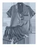Conjunto de Pijama Curto Europeu e Americano Transfronteiriço com Shorts, Respirável e Fresco, Conjunto de Homewear Duplo Curto Estilo Europeu e Americano Feminino
