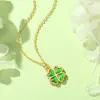 Collar de Plata Pura S999 Trébol Verde de Cuatro Hojas para Mujer Lujo Accesible Diseño de Flor Colgante Cadena Clavicular Retro Regalo de Vacaciones