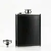 Petaca de acero inoxidable transfronteriza de 8 oz para ocio al aire libre comercio exterior color marrón negro preferido de Amazon petaca pequeña de prepucio