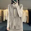 Cardigan de Tricô Casual Puro Lã 2026 Outono e Inverno Novo Feminino Solto Gola Redonda Cor Sólida Jacquard Cadarço