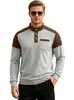 Nova Blusa de Moletom de Veludo Cotelê Casual de Inverno Transfronteiriça Masculina Tamanho Europeu Estilo Waffle com Bolso e Gola Alta