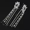 Pendientes largos de plata estilo coreano, simples, de botón, para mujer, temperamento, moda popular para discoteca E313
