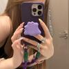 Case de Celular com Cordão de Roxo Escuro Monstro Suporte Cruzado para Apple 15/14promax iPhone13 Premium 12/11 Mulheres