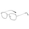 Gafas Jamie 1966 de Montura Metálica Cuadrada Pequeña Simple Anti-Luz Azul, Gafas Sin Graduación para Hombres y Mujeres de Negocios, Aptas para Lentes de Graduación