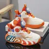 Tênis de basquete infantil para meninos e meninas sapatos esportivos atrito faz barulho verão novo malha respirável leve tênis de treino