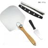 Juego de Espátulas Plegables de Aluminio para Pizza con Mango de Madera Desmontable Acero Inoxidable para Pastel Espátula de Transferencia de Pan Herramientas de Horneado de Cocina