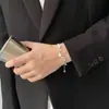 Pulsera de Punto Asimétrica de Piedra Lunar de Alta Gama Estilo Dulce y Fresco para Mujer Verano 2025 Moda de Celebridad de Internet Elegante Versátil