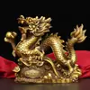 Artesanato de decoração de Dragão de Latão dragão Azul de Latão cornucópia dragão sala de estar Jubao Xianglong grande dragão do Zodíaco