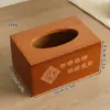 Caja de pañuelos simple para sala de estar, dispensador de pañuelos creativo de madera maciza, caja de almacenamiento para restaurantes, hoteles y comedores, modelo nuevo con logo