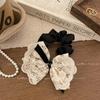 Anillo para el pelo con lazo de encaje estilo coreano de nicho vintage para mujer, cuerda para la cabeza de hada, estuche de cuero de alta gama 2024