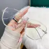 Gafas para Miopía Terminadas, Modernas Europeas y Americanas Lujo Accesible Gafas de Colores Rosa Brillante para Niñas Douyin Poligonales Antiluz Azul