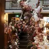 Cor de café de outono estilo retrô materiais florais materiais florais de casamento móveis macios atmosfera de outono adereços de casamento decorações flores artificiais