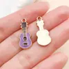 Accesorio de aleación con goteo de aceite, nota musical de guitarra, violín, piano, colgante para collares, llaveros y joyería DIY