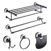 FLG Rana Cobre Completo Estilo Europeo Juego de Colgantes para Baño Bronce Negro Porcelana Azul y Blanca Toallero de Baño Barra para Toallas Portarrollos de Papel Higiénico