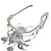 Nuevo Estilo Personalizado de Nicho Hecho a Mano Gargantilla de Plumas Estilo Bosque Blanco para Novias, Sesiones de Fotos de Boda y Accesorios de Vestido, Multicapa
