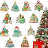 Nuevos adornos de libro de madera navideños transfronterizos regalo decoración de árbol de Navidad estantería colgantes artesanías de madera