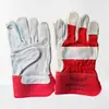 Guantes de Soldar de Cuero Amarillo Cortos Reforzados Anti-Apertura Guantes de Protección Laboral Guantes de Soldador Resistentes al Calor y a Altas Temperaturas