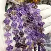 Cuentas sueltas de trébol de cuatro hojas grabadas por ambos lados de 14 mm, aventurina, ágata, cristal, amatista, flor de cuatro pétalos, accesorios para joyería hecha a mano DIY