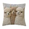 Funda de Alpaca Linda de Amazon Transfronteriza Funda Suave de Felpa Corta para Cojín de Sofá Decoración para Mesita de Noche de Coche