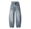 Ropa de Hombre Fengshe / Nueva Moda de Calle Americana Primavera 2026 Pantalones Vaqueros Holgados con Cordón Curvos para Hombre