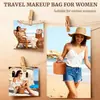 Nova Bolsa de Maquiagem Elegante e de Alto Padrão, Tridimensional, Não Dobrável, Portátil, Bolsa de Higiene Pessoal de Viagem de Grande Capacidade, Bolsa de Armazenamento em PU, Bolsa Feminina
