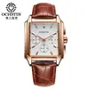 Reloj para Hombre Augusten Brand Casual de Negocios Calendario Resistente al Agua Multifunción Cuadrado Correa de Reloj para Hombre