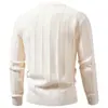 Suéter de punto jacquard a rayas verticales estilo europeo y americano para hombre, otoño e invierno, cuello redondo, top de punto moderno, color liso, casual, prenda básica para capas, jersey