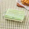 Caixa Retangular para Bolo Xadrez Caixa para Embalagem de Bolo Fruta Pão Caixa para Lanche de Piquenique Caixa Transparente de Plástico para Sobremesa