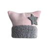 Gorro de lana con orejas de gato y estrella de cinco puntas estilo Yabi, estilo coreano, cálido, con protección para las orejas, tejido a la moda para invierno.
