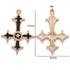 DIY Aleación de Goteo de Aceite Estilo Gótico Retro Colgante de Corazón con Alas Cruz Colgante para Pulsera Llavero W644