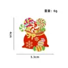 Broches de dulces navideños transfronterizos, cuatro tipos de calcetines navideños, bolsas de la suerte, bastones de caramelo, piruletas de colores, pines de disfraces festivos