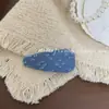 Pinza para el pelo geométrica estilo vintage, de color mezclilla, deshilachada y rota, pinza para patillas laterales, pinza para flequillo, pasador