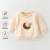 Traje de Dos Piezas Sudadera Térmica de Felpa de Algodón Puro para Bebés y Niños Primavera y Otoño Ropa de Salida para Bebé Tops y Pantalones a la Moda Invierno