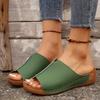 Sandalias de plataforma de cuña de comercio exterior para mujer 2024 nuevas transfronterizas talla grande casual moda simple plataforma peep toe sandalias