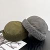 Sombrero de Piel de Melón de Otoño e Invierno Japonés Secado Rápido Herramienta Yuppie Moda para Exteriores Acolchado Puntadas de Vellón de Cordero Gorra de Piso de Moda para Hombres y Mujeres