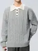 Design original retrô xadrez OV em duas peças, suéter de tricô com detalhes em trança, estilo solto e casual, adequado para homens e mulheres, incorporando a estética "old money".