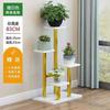 Nuevo Estilo Soporte de Flores de Hierro Forjado Soporte de Piso para Sala de Estar Balcón Dormitorio Estante de Almacenamiento Macetero Simple Interior Multicapa Soporte para Flores Suculentas