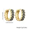 Venta Caliente Transfronteriza Joyería de Moda para Mujer Pendientes de Cobre Chapado en Oro Real Pendientes de Flor de Goteo de Aceite de Moda Aretes de Presión Tendencia al por Mayor