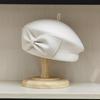 Otoño e Invierno Japonés CL4 Lazo Grande Cola Pequeña Sombrero de Pintor Casual Diario para Mujer Boina de Lana