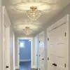 Luminária de Teto para Quarto Cristal Vaga-lume Novo Estilo Francês Simples Redonda Luz para Corredor Luz Romântica para Quarto de Princesa