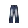 Jeans Rasgados para Hombre, Corte Recto Holgado, Pierna Ancha, Estilo Americano High Street, Marca de Moda, Geniales y Elegantes, con Roturas, Pantalones Largos Ligeramente Acampanados