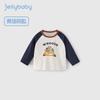 Camiseta de Manga Larga para Niños, Ropa Infantil Otoñal con Bloques de Color, Camiseta Básica Trendy Holgada para Niños Pequeños Estilo Otoño