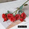 7 flores artificiales de rosa con borde quemado vintage, flores falsas, flores secas para sala de estar, boda, decoración exterior, artículos decorativos, accesorios de fotografía