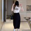 Camiseta de Manga Corta para Mujer 2025 Verano Estilo Coreano Estudiante Estampado de Letras Top Ropa para Mujer Una Pieza Venta al por Mayor Casual Versátil