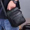 Bolso de Hombro de Piel de Vaca de Primera Capa, Bolso Cruzado para Hombre, Bolso Vertical para Hombre, Mochila de Cuero Genuino Estilo Coreano Business Casual, Bolso Multicapa para Hombre