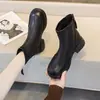 2026 Botas Martin Nuevas de Suela Gruesa Forradas de Borrego para Mujer, Botines Cortos Estilo Británico Vintage Otoño e Invierno Nuevos con Cremallera y Elasticidad