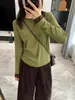 Otoño/Invierno 2026 Nuevo Estilo Coreano Holgado Adelgazante Versátil Casual Tejido de Punto Falso de Dos Piezas para Mujer Capa Base de Terciopelo para Mujer