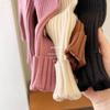 [En Stock] Suéteres para Niños y Niñas 2025 Nuevo Estilo Ropa Infantil Estilo Occidental Cuello Alto Parcial Color Sólido Versátil Suéter de Punto para Niñas