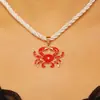 Collar de Cangrejo y Langosta de Esmalte Multicolor Estilo Europeo y Americano, Cadena para Clavícula Única y Divertida con Temática Oceánica, Accesorio Versátil Unisex